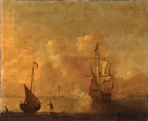 アンカーのイギリス軍艦